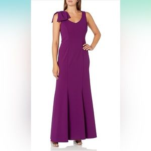 Alex Evenings Women's Size 14 Long Embellished Crepe Fit and Flare Dress new